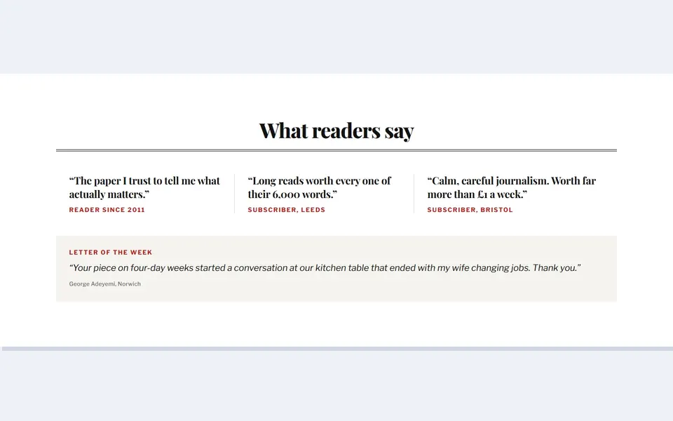 Newspaper praise — testimonials & logos template