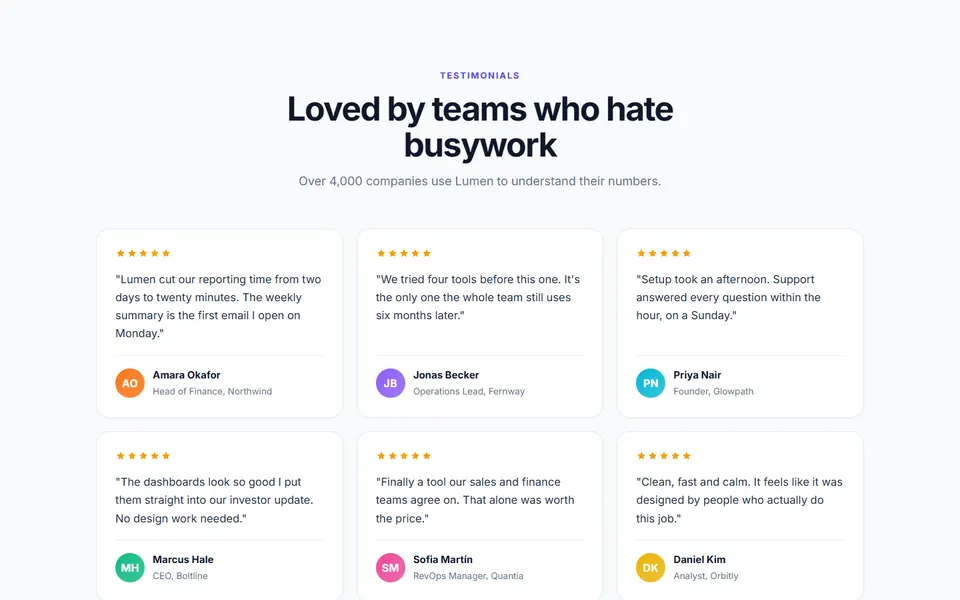 Testimonials & logos templates