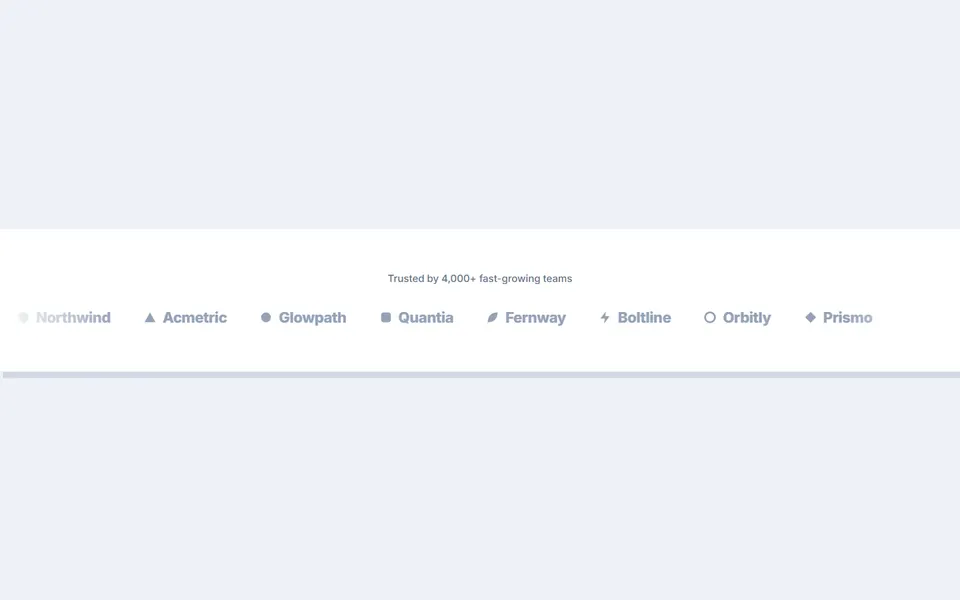 Scrolling logo strip — testimonials & logos template