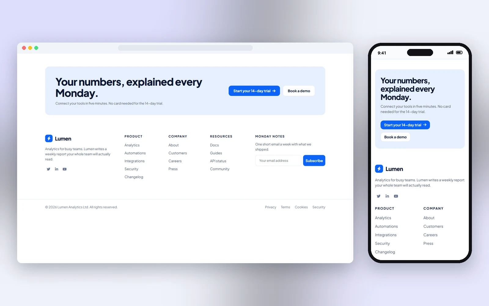 Bricks Footer Templates — 24 footers for Bricks in one kit