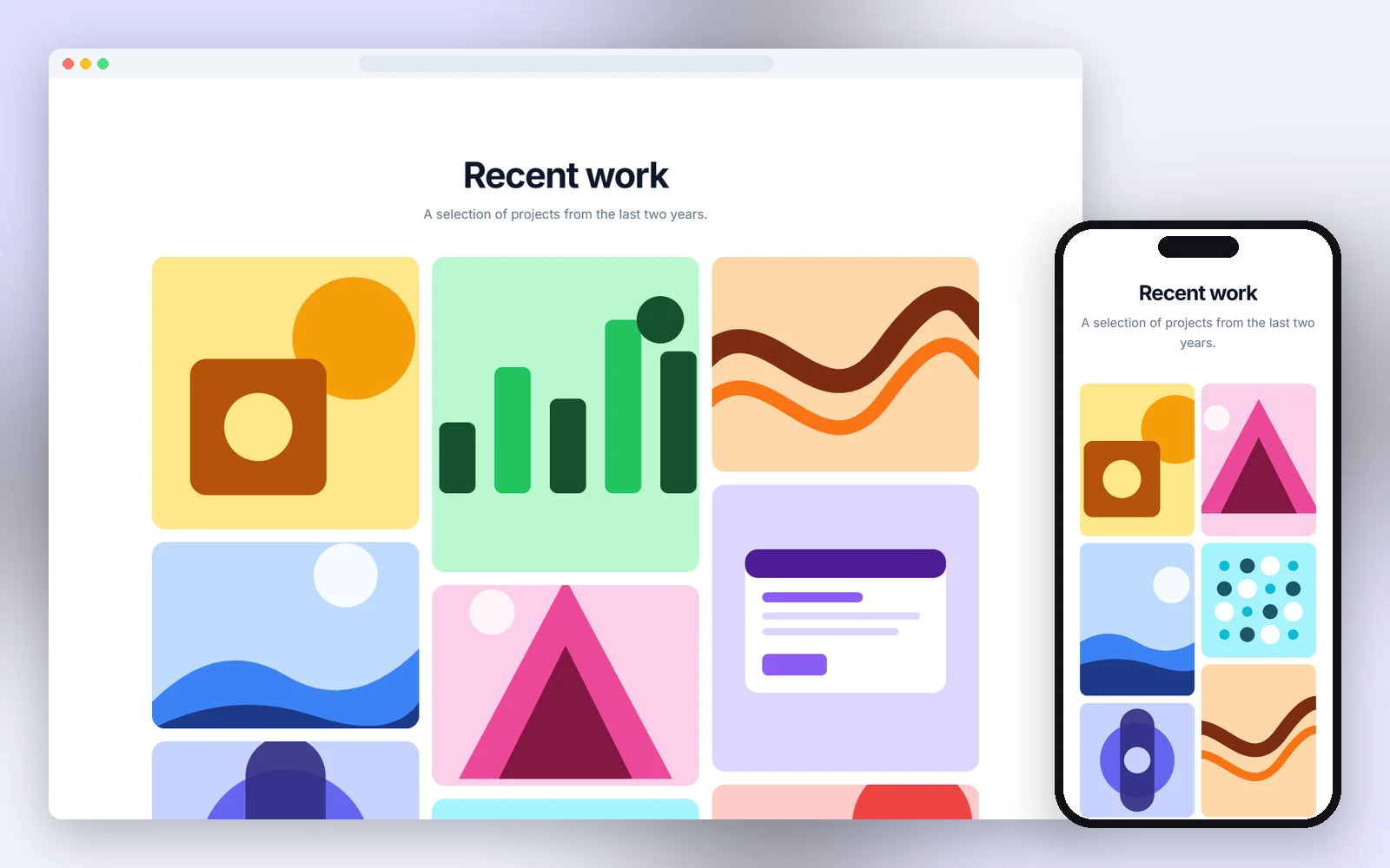 HTML Gallery & Portfolio Sections — 30 gallery and portfolio sections in plain HTML & CSS, free